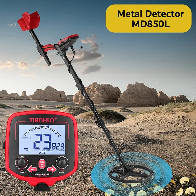 Professional TX850L Metal Detector High Sensitivity Gold Treasure Hunting Pinpointing Ground Balance for Outdoor Exploration