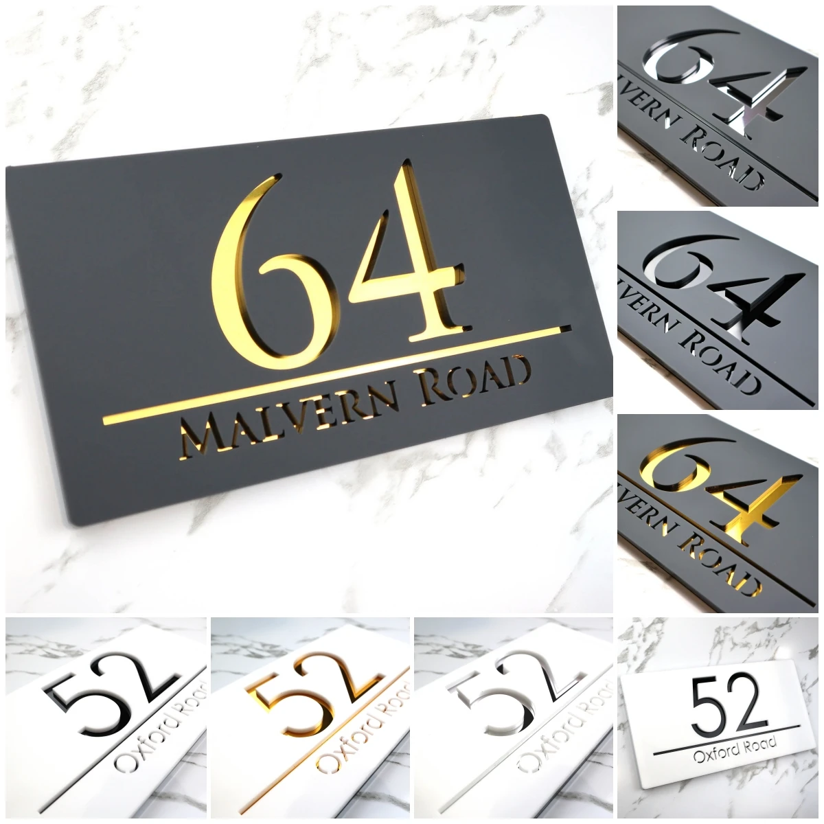 

3D acrylic personalized customized modern family residence hotel outdoor house number DIY digital letter house number