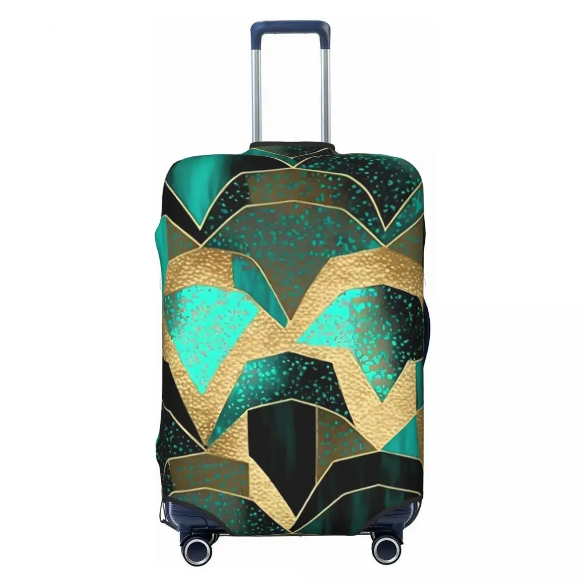 Art Vintage Geometric Suitcase Cover Turquoise Scales Business Protector Holiday Practical Luggage Supplies