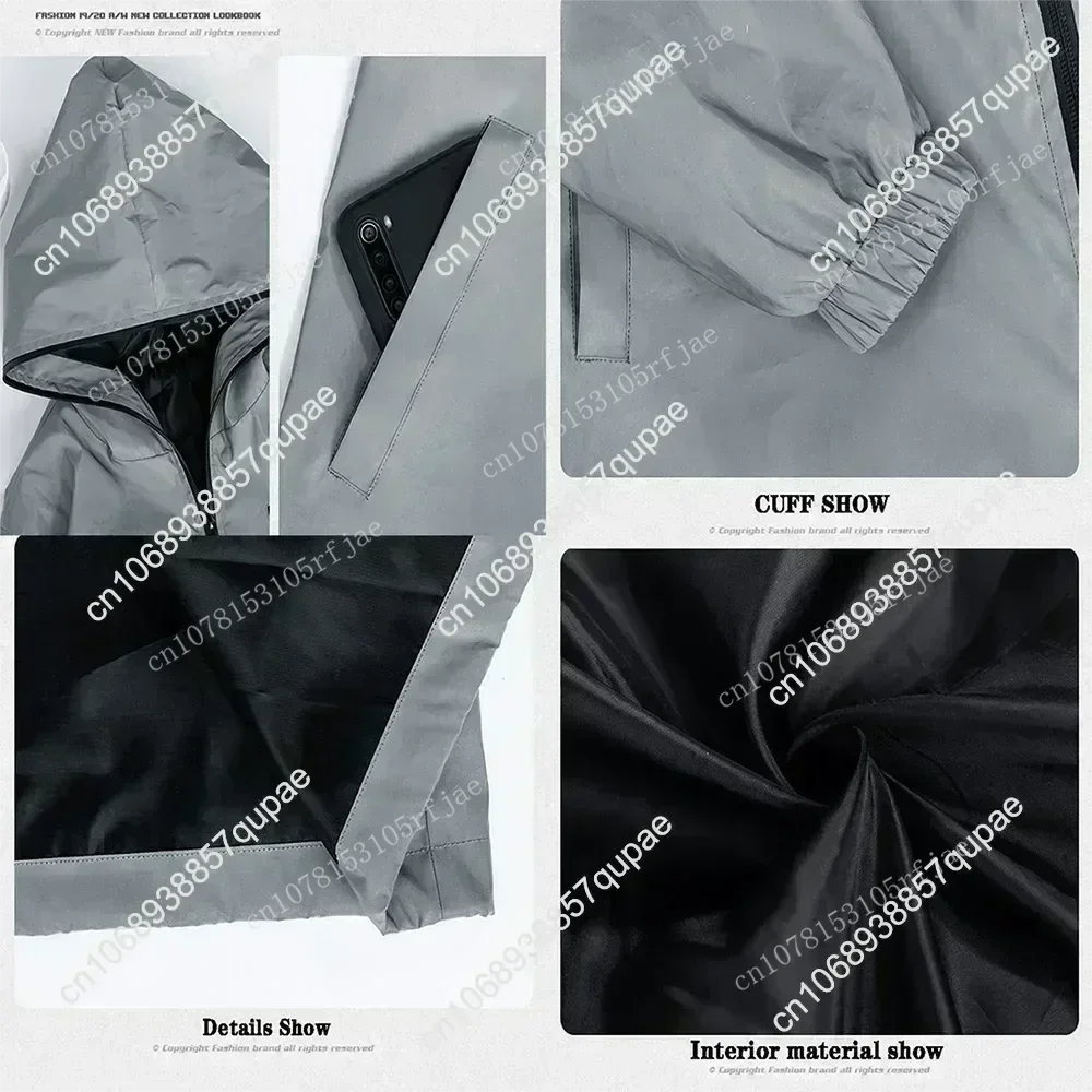 Obanai Iguro Reflective Jacket Mens Womens Coat Hooded Windbreaker Runing Pocket Jackets Hiking Cycling Customized Hoodie