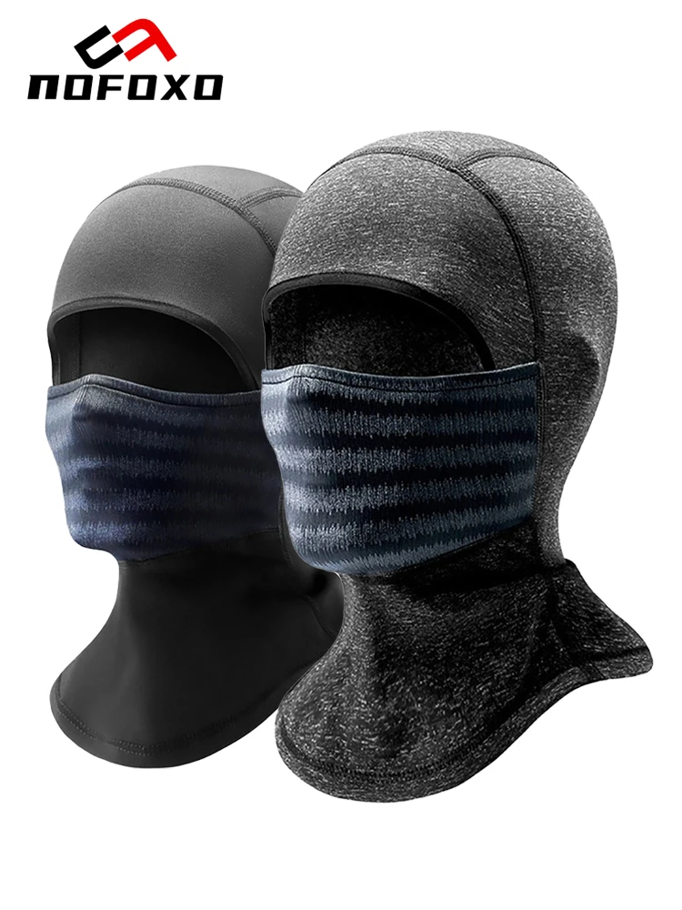 AliExpress nofoxo NOFOXO Winter Face Mask Running Scarf Cycling Mask Fleece Thermal Balaclava Velvet Cap Skiing Hat Headwear Cold Resistant