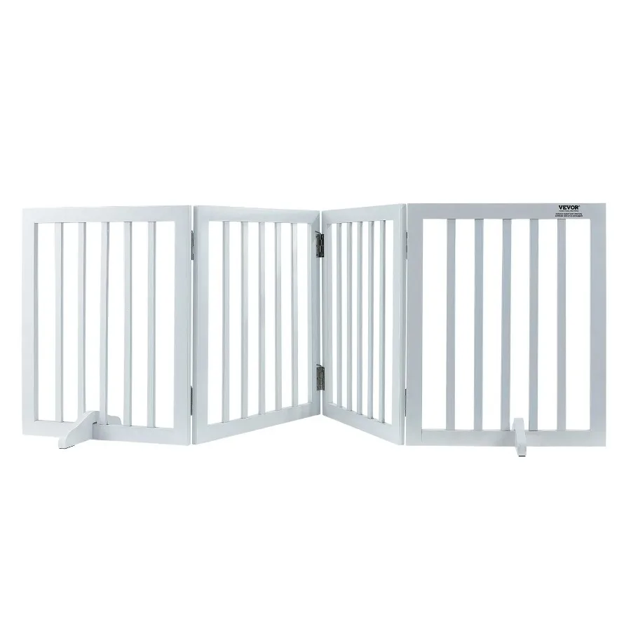 

Free Standing Dog Gate 24 H x 80.3 W Freestanding Pet Gate 4 Panels Foldable Dog Gate for Wide and Narrow Passageways Expandab