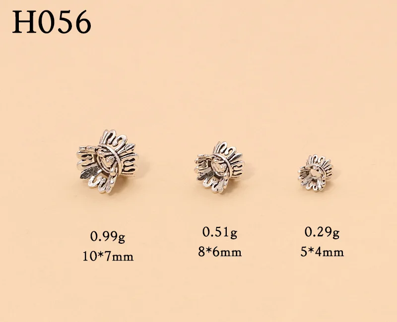 925 Silver Jewelry Bead Caps Sterling Silver Flower Bead Cap Jewelry Findings Pure Silver Lotus Symbol Bead Caps