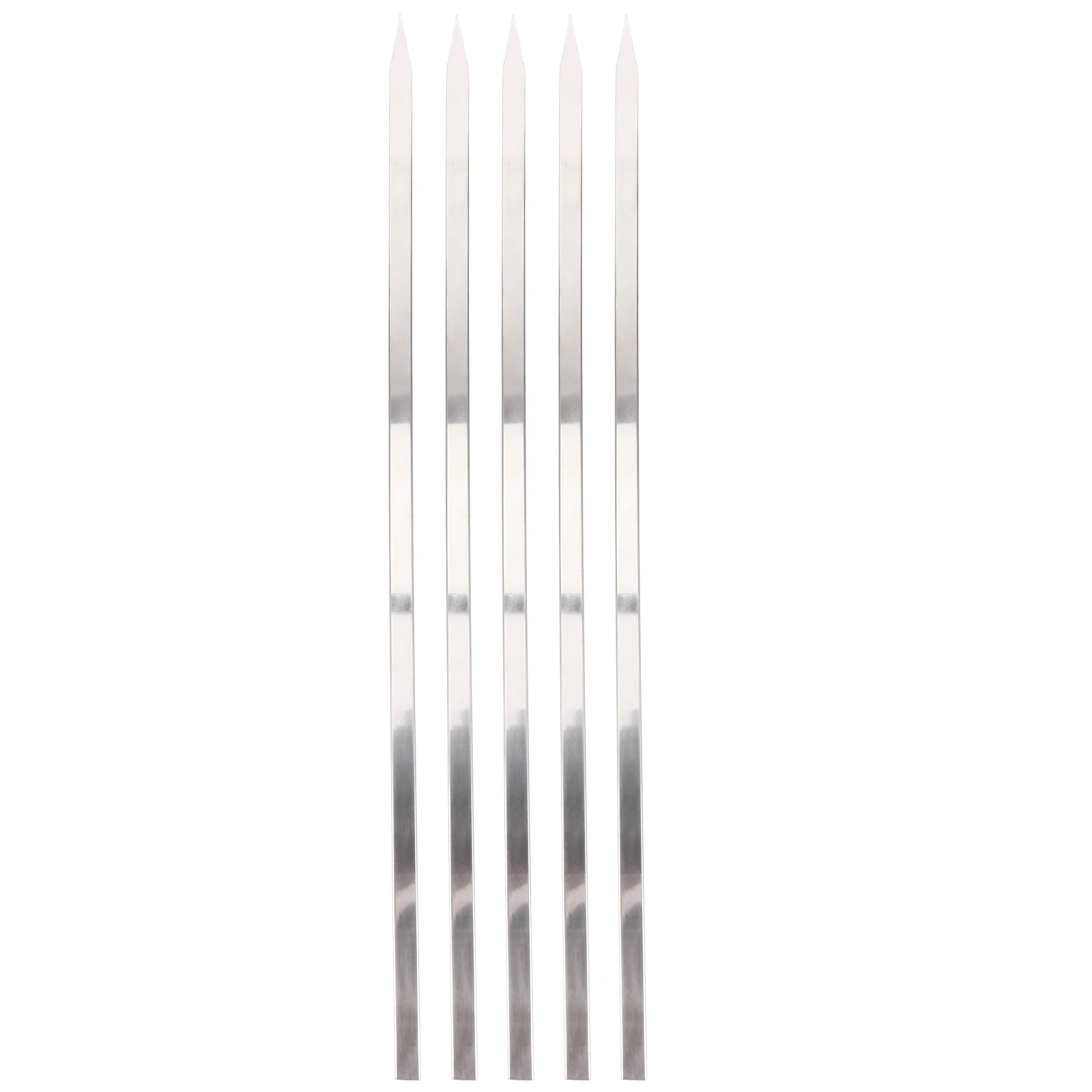 

5 pcs Thick Stainless Steel Barbecue Skewers Durable Rustproof BBQ Tools Meat Kebab Sticks Outdoor Accessories High