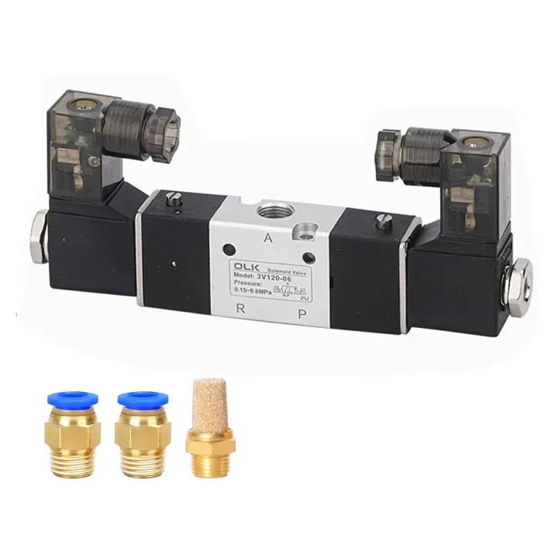 

3V120-06 Pneumatic Air Solenoid Valve Two Position Three-Way AC220V DC24V DC12V AC110V AC24V Normally Closed Valve