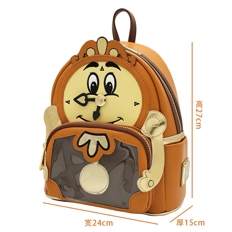 Beauty and The Beast Cogsworth Cartoon Clock Shaped Backpack Fashion Gift Cosplay Mini Backpack view 2