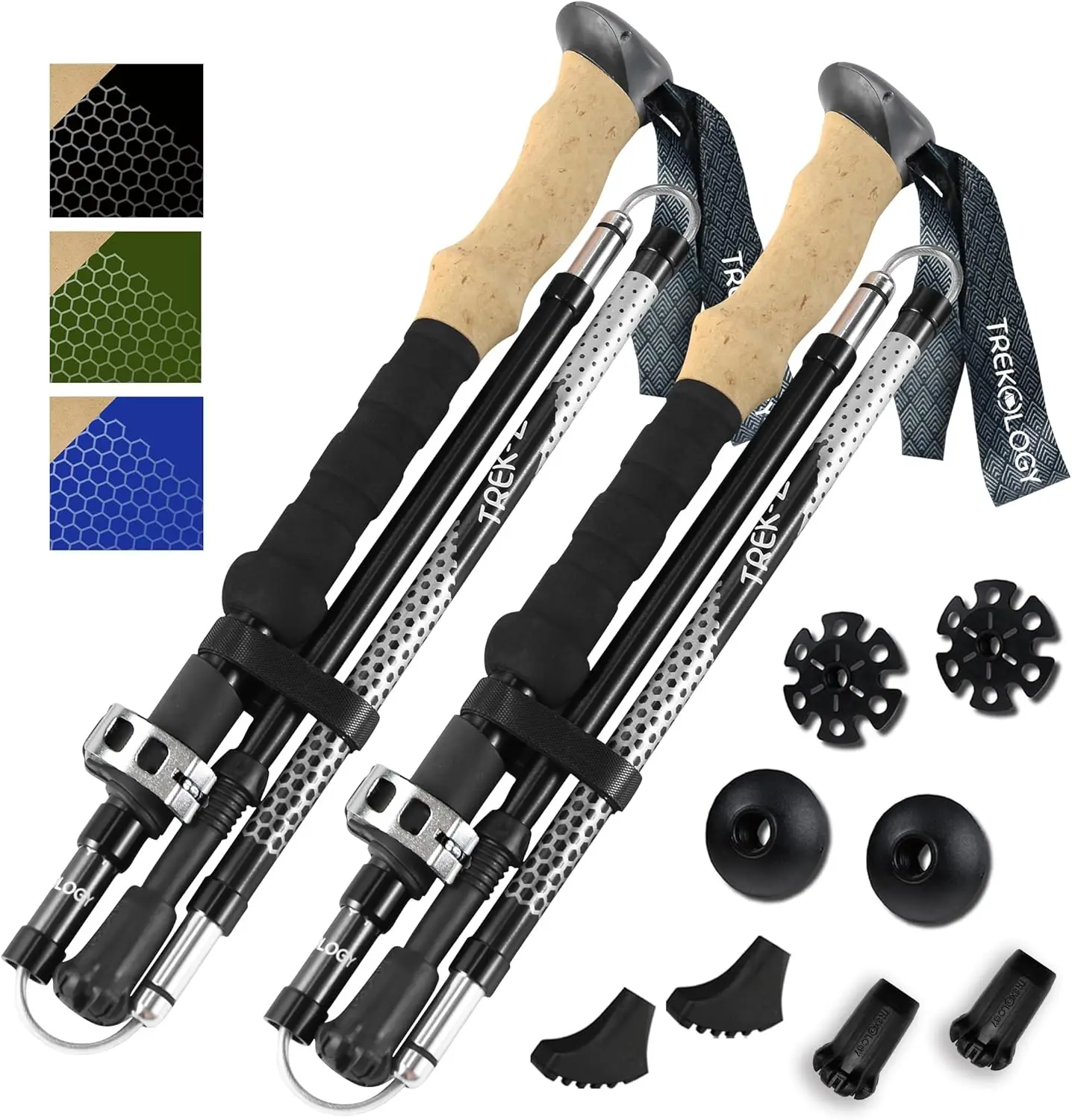 

Collapsible Hiking & Trekking Poles for Seniors, Women, Men - 2pc Set Balance Support