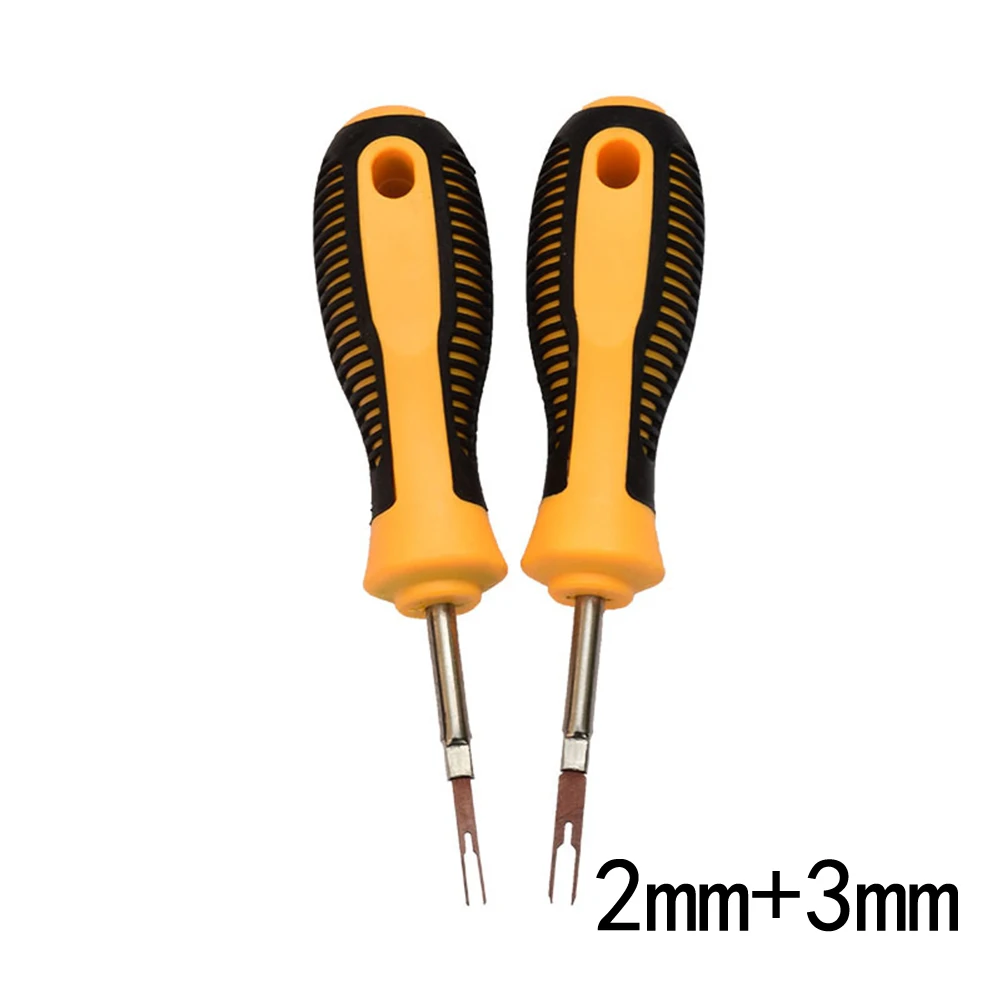 1pc Car Terminal Removal Tool Electrical Wiring Key Pin Extractor Puller 2mm/3mm Car Motorcycle Terminal Block Assemble Repair