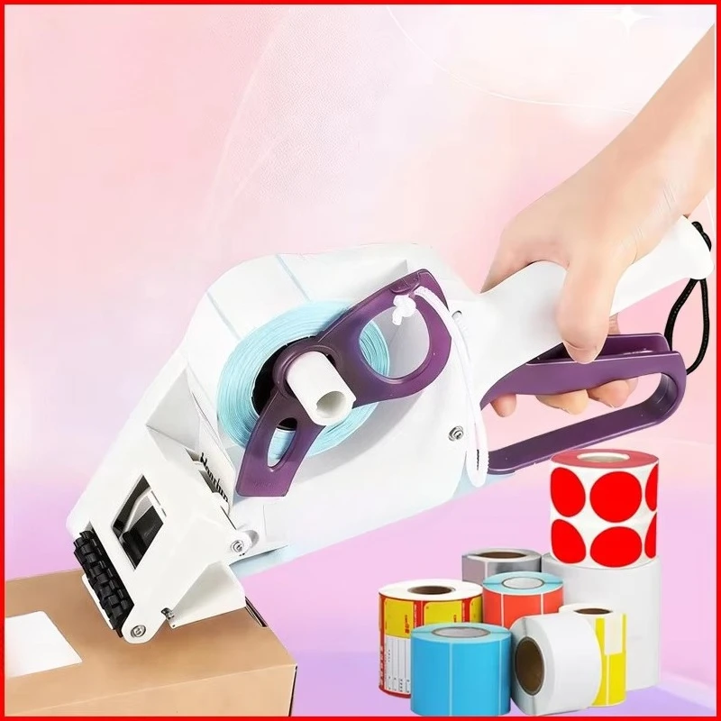Semi-automatic hand-held bottle labeling machine for cartons, paper stickers, and self-adhesive labels