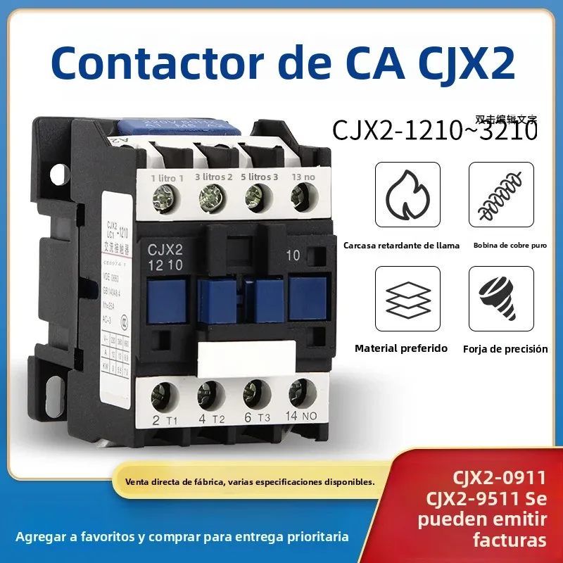 Contactor de CA CJX2-1210 0910 1810 2510 3210 380V 220V 1801 2501 CJX2-1811 CJX2-3211 CJX2-5011 CJX2-6511 CJX2-8011 CJX2-9511