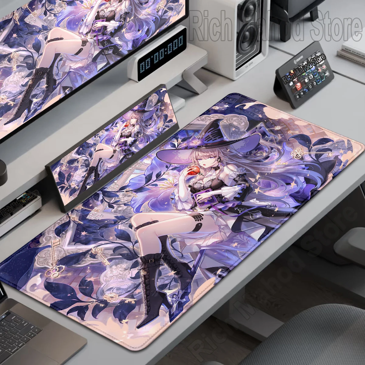

Honkai Star Rail Mouse Pad Laptop Gaming Accessories The Herta Desk Mat Anime Girl Mousepad PC Purple Keyboard Pad XXL Mousemat