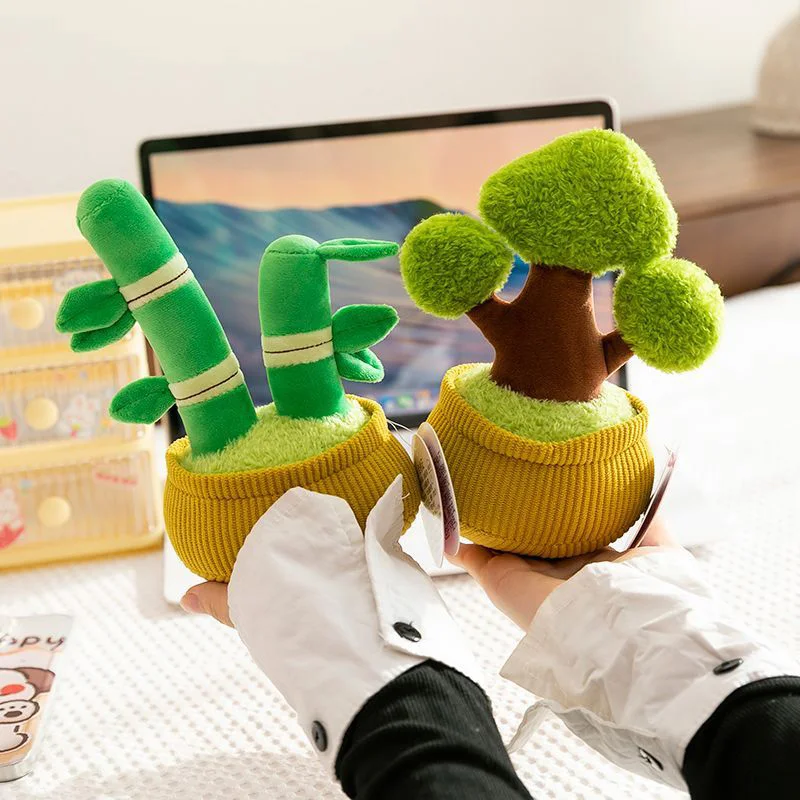 نسيج محاكاة نبات عصاري بوعاء زخرفة ألعاب من نسيج مخملي سيارة تحمل الديكور دمية هدية #3