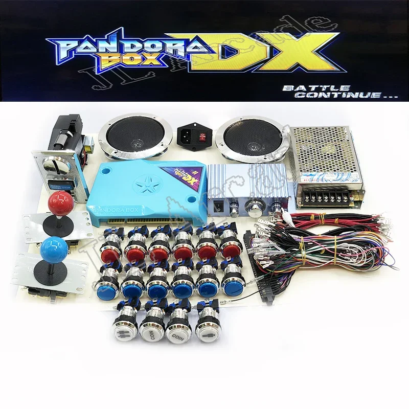 Arcade Cabinet Accessories Diy Kit 2Player Pandora Box DX Jamma Version 2992 gameJoystick 33mm Chrome Push Button Coin Acceptor