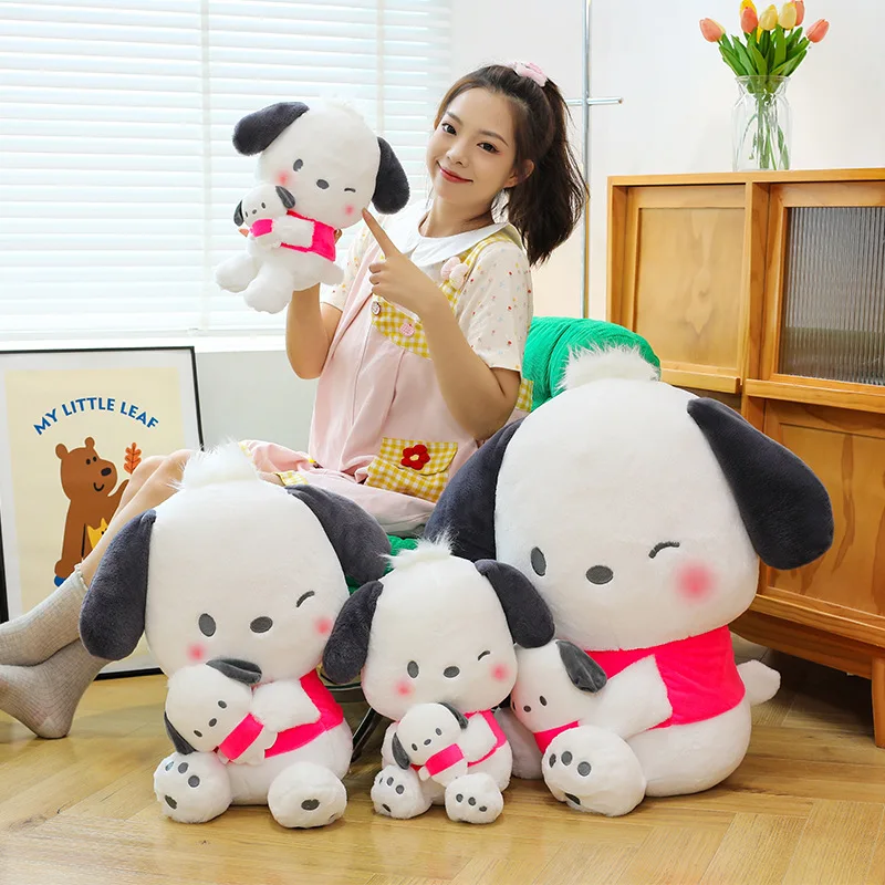 

Large Size Cartoon Plush Toy Pochacco Dog Doll Holding Baby Sleeping Pillow Soft Stuffed Animal Birthday Gift For Girls