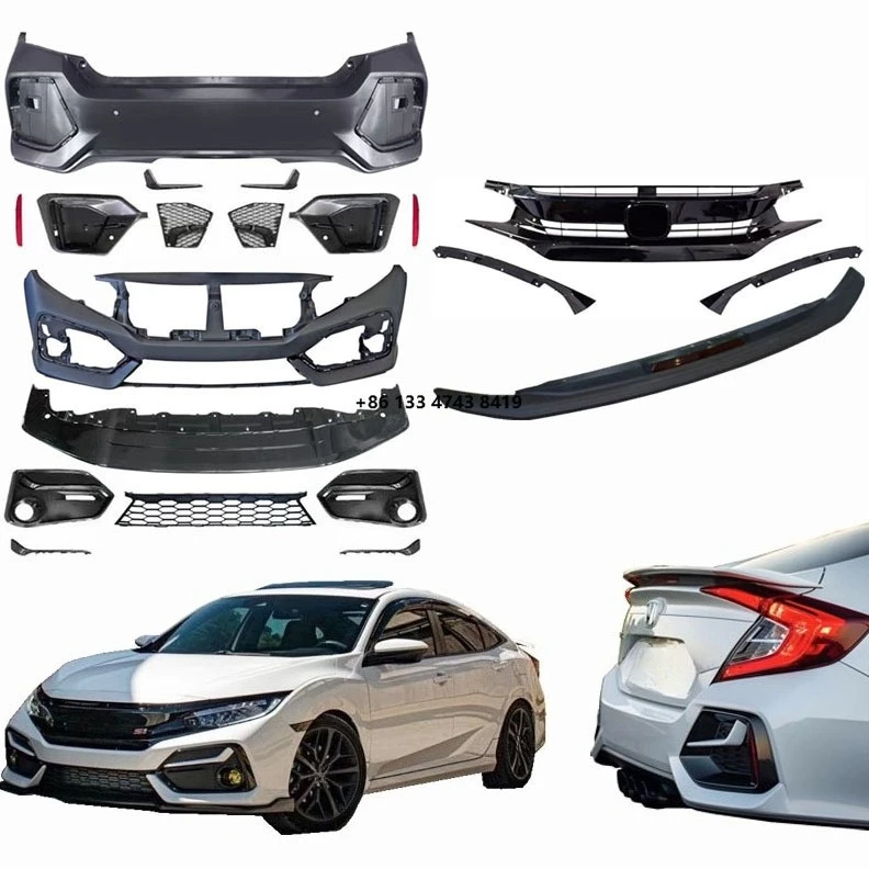

16-20 Retrofit Upgrade New Surround Kit Spoiler Front Lip Rear Bumper Body Kit