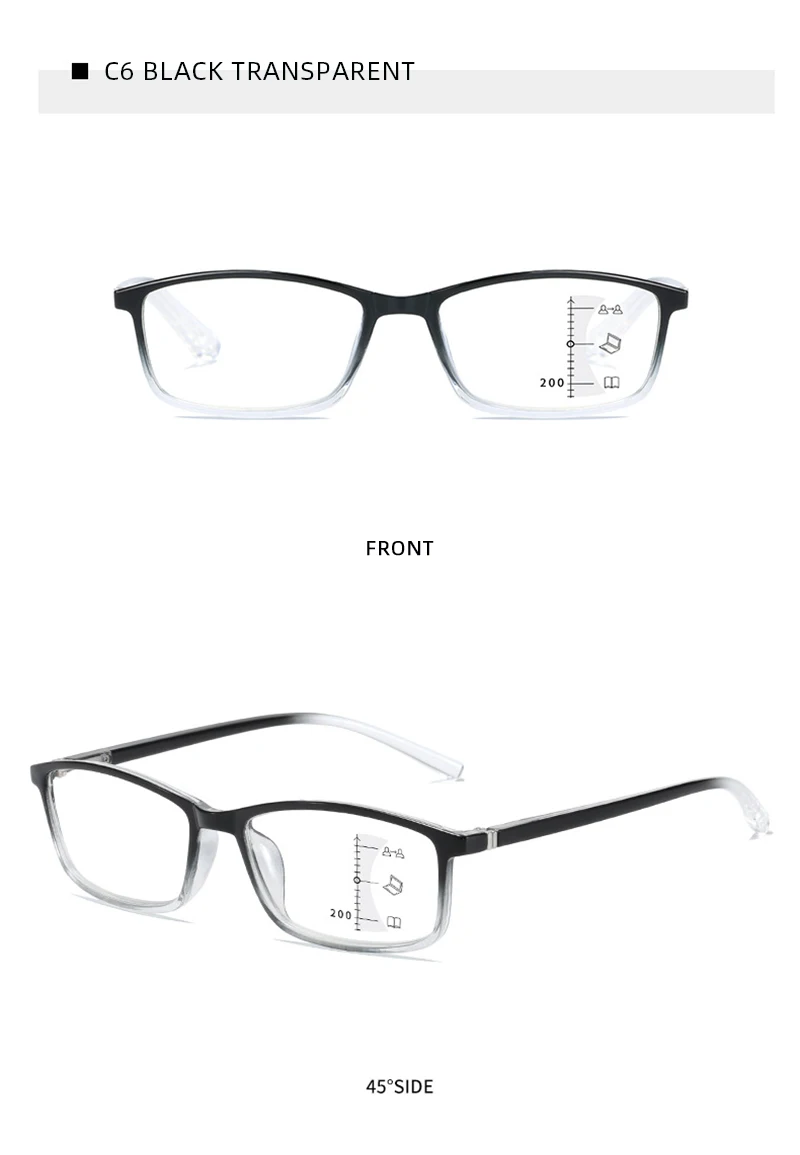 Ultraleichte, kleine Rahmen-Retro-Progressive-Multifokal-Lesebrille, blaues Licht blockiert Nah-Fernsicht-Anti-Augen-Brille – Detail 18