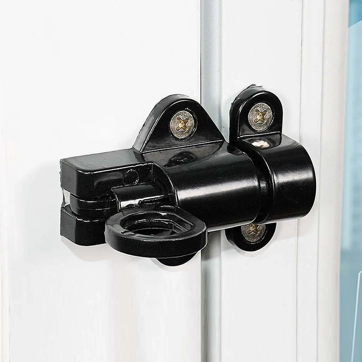 Aluminum Automatic Door Bolt Pull Ring Spring Latch Self Closing Lock for Residential Commercial Doors Gates