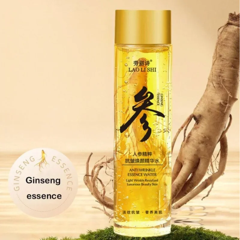 120ml Gold Ginseng Face Serum Anti Aging Anti Sensitivity Polypeptide Lightning Moisture Smoothing Facial Serum Ginseng Toner