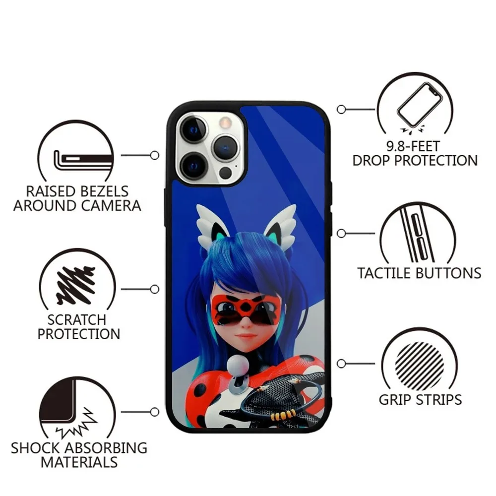 M-MiraculousS L-Ladybugs Phone Case For iPhone 15,14,13,12,11,Plus,Pro,Max Mini Magsafe Magnetic Wireless Charging