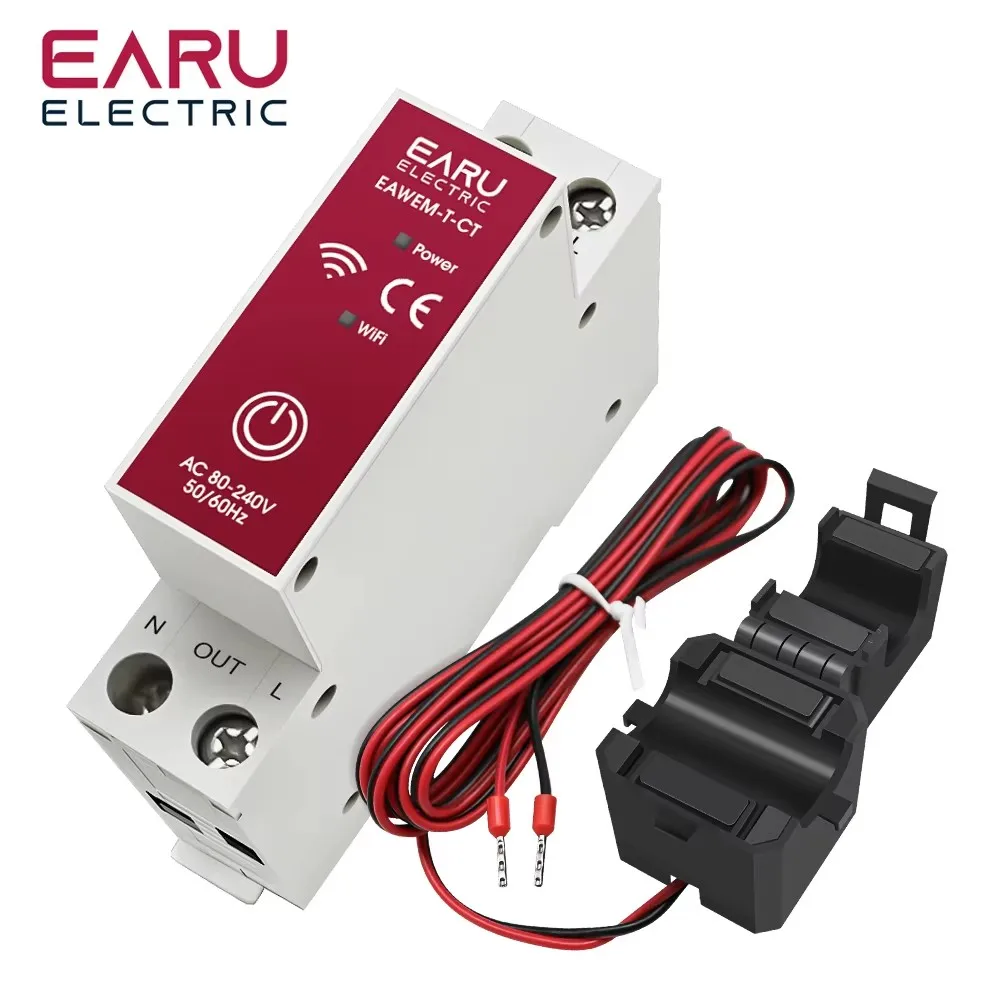 Imagem -06 - Tuya Wifi Smart Energy Meter Current Transformer Clamp Volmeter Amperímetro Consumo de Energia Montior Estatísticas de Eletricidade