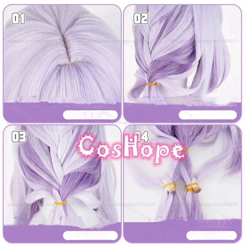 HSR Castorice Cosplay Wig 130cm Long Light Purple Gradient Wig Cosplay Anime Cosplay Wig Heat Resistant Synthetic Wigs