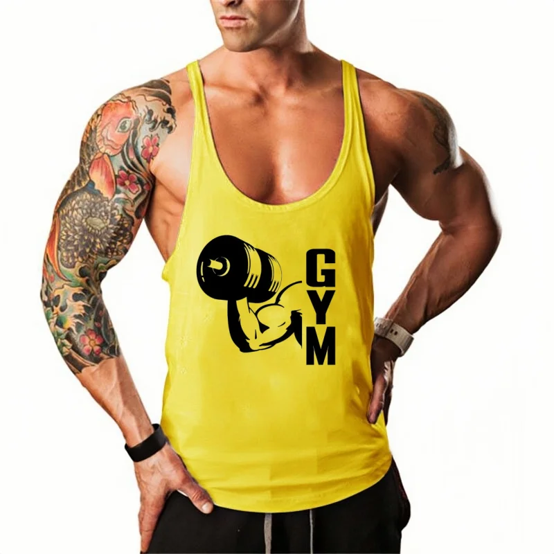 

Men's Cotton Training Vest Sleeveless Y-Back Tank Top Boost for Gym Muscle Building Athletic Workout Undershirt Activewear