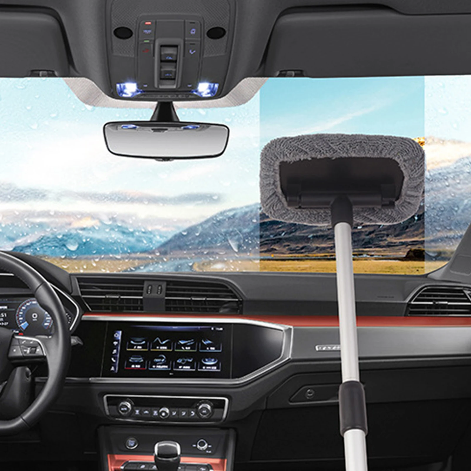 

Aluminum Alloy Telescopic Pole Car Cleaning Wipe Rotatable Window Washing Brush For Car Roofs