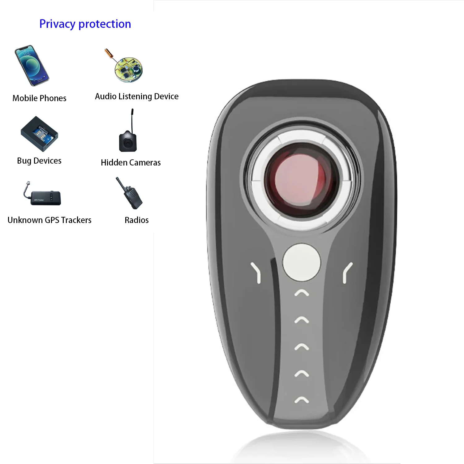 AK370 Hotel Anti Peeping Camera Detector Remote Scanning Micro-Type Pinhole Hidden Lens Detection Smart Chip