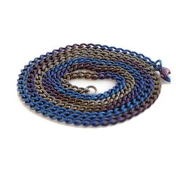 I-souled Blue Titanium Necklace Chain Resistant Necklaces Hypoallergenic Not Tarnish Rust Or Fade Great Lightweight But Sturdy