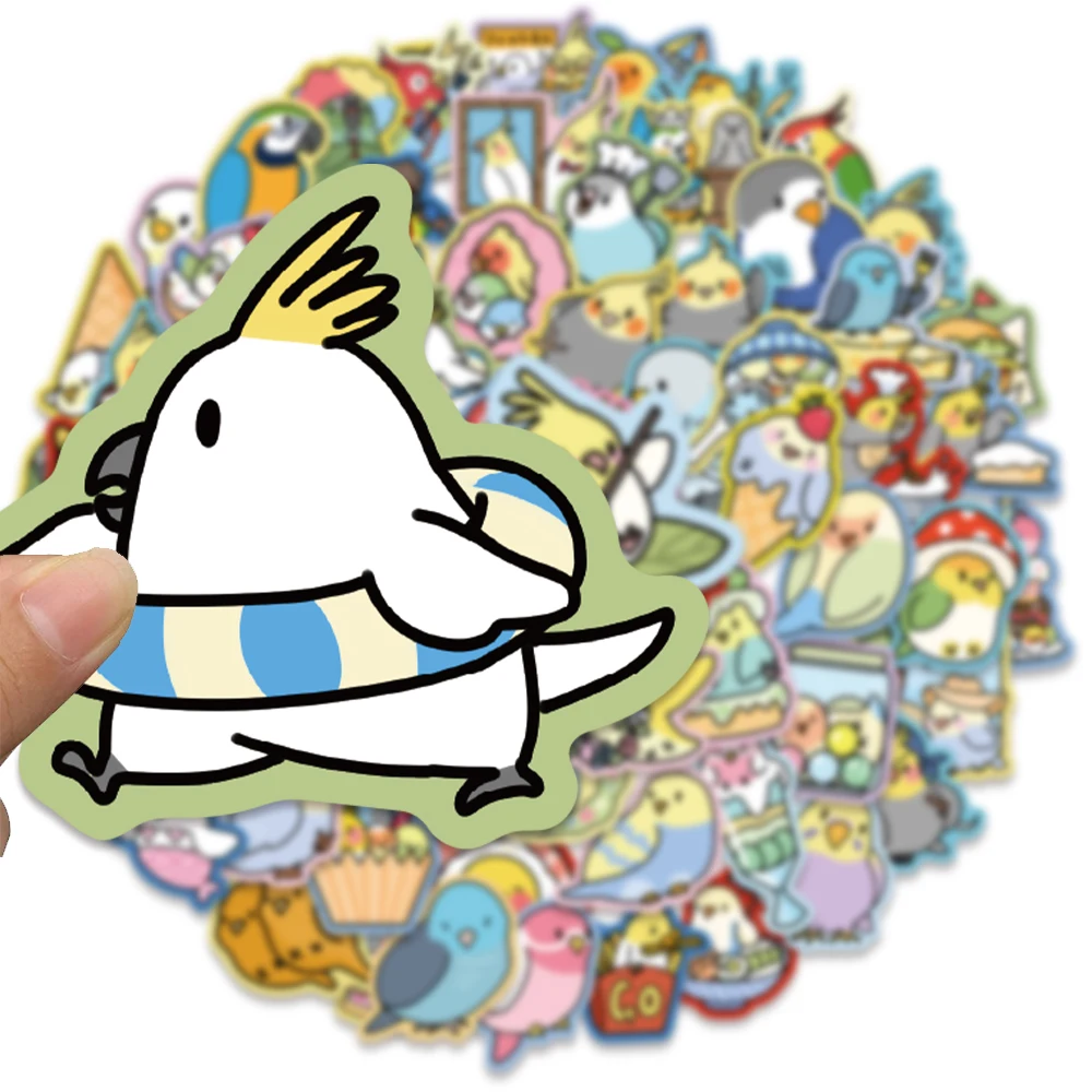 70PCS Cute Parrot Graffiti Decorative Stickers, Handbooks, Notebooks, Water Cups, Desktop Computers, Waterproof Stickers