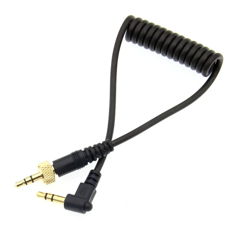 3.5mm Right Angle to 3.5mm Straight Stereo Jack Cable Camera Connect to Sony D11/V1/D21 Sennheiser Wireless Microphone