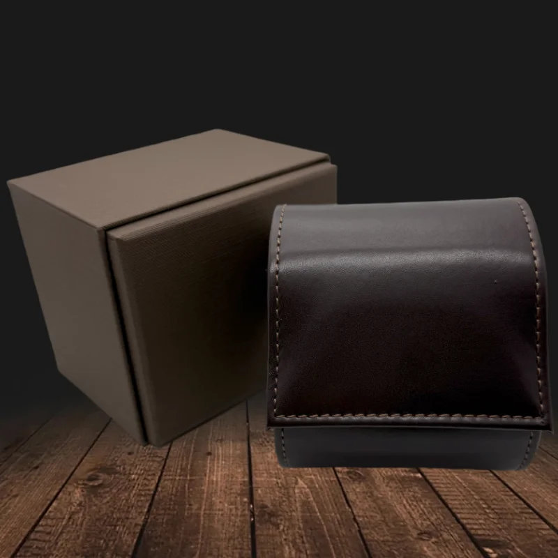 XISIDON Men Brown Leather Black Retro Automatic Mechanical Travel Box Fits PP Nautilus Gift Storage Display Watch Box No Logo
