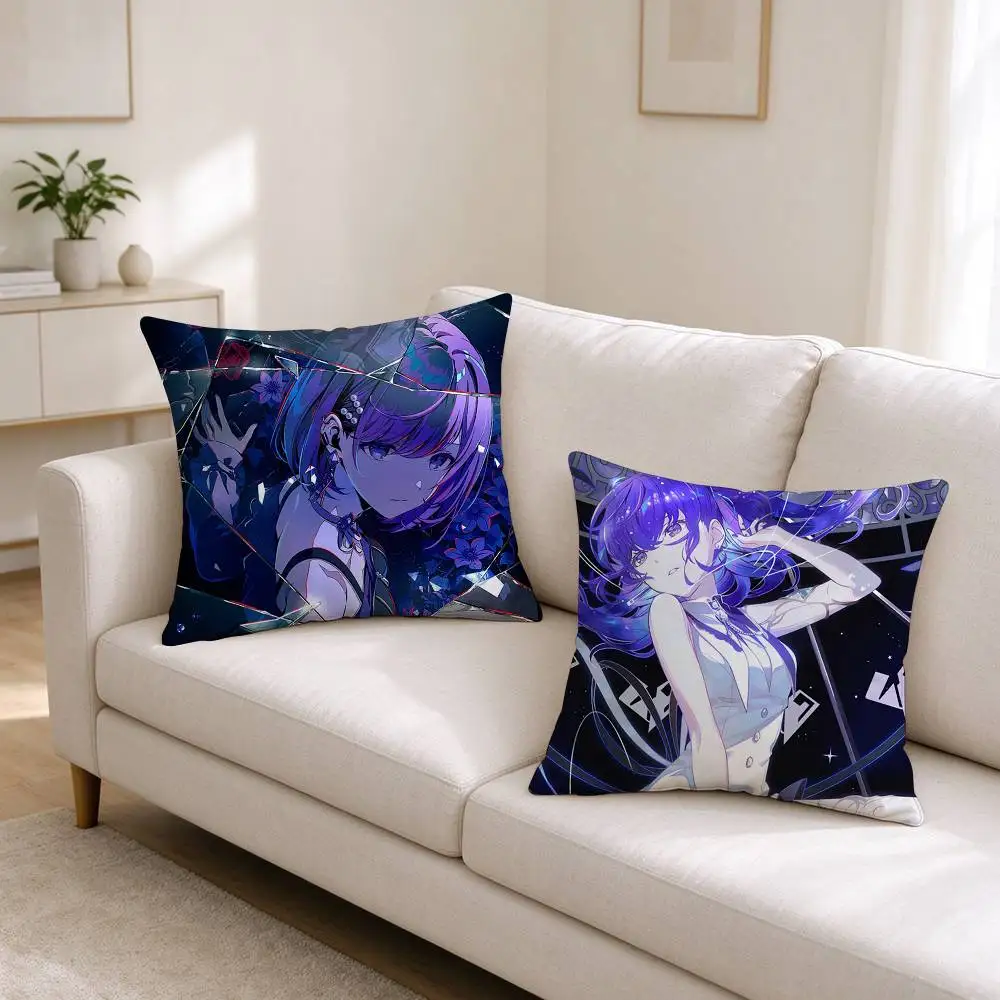 A-Asahina Mafuyu Project SEKAI  Pillow Case Square Double-Sided Sofa Cushion Cover Bedroom Bedside Pillow
