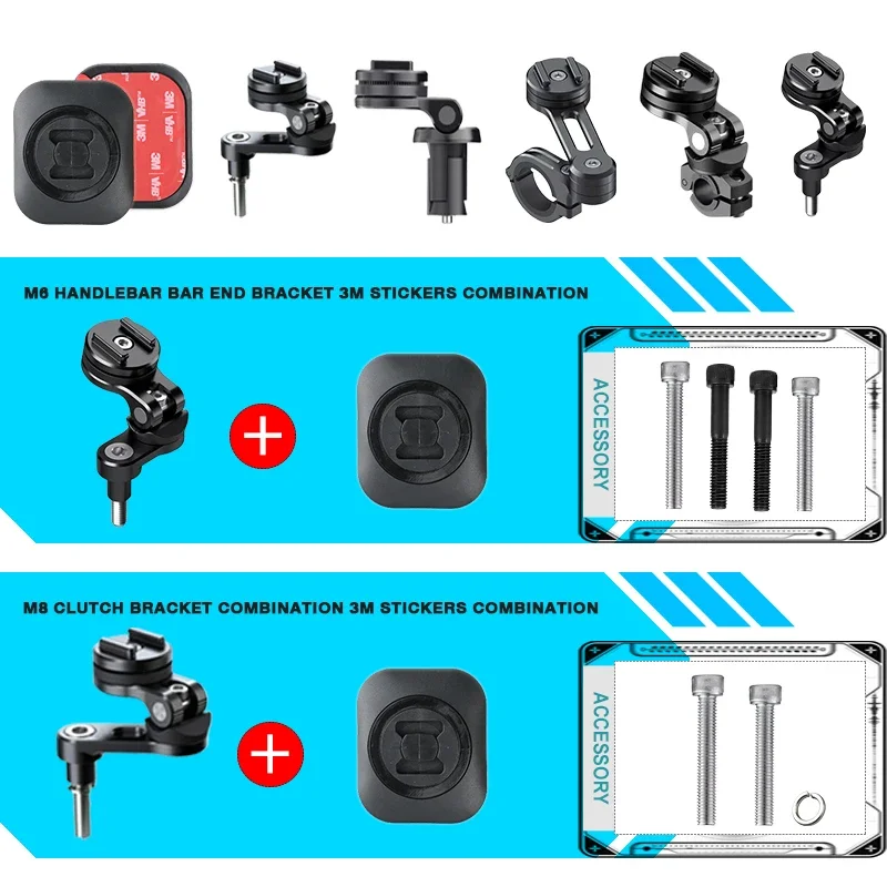 Phone Mount for Motorcycle Cell IPhone Holder ScooterTelephone Stand Quick Lock Support Universal Moto Bracket With Adapter