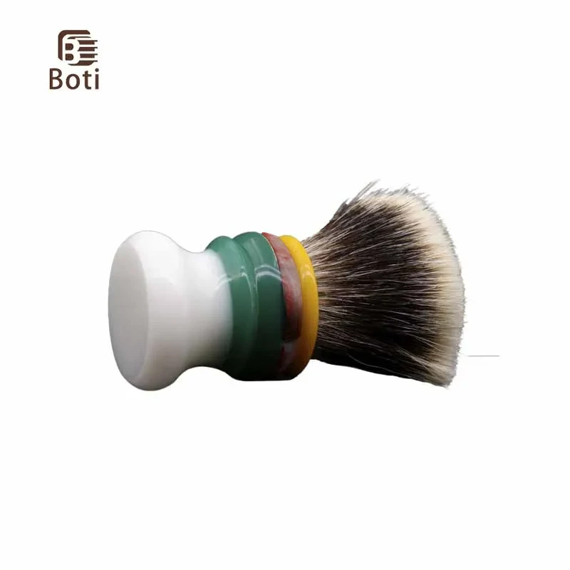 Boti Brush-Beard Brush Jam On The White Clouds Handle with SHD Giant NC Finest Two Band Badger Hair Knot Fan Type Shaving Tools