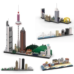 2024 New City Architecture Skyline Building Blocks Bruges Toronto Madrid Frankfurt Pisa Guadalajara Sets Bricks Model Kid Toys