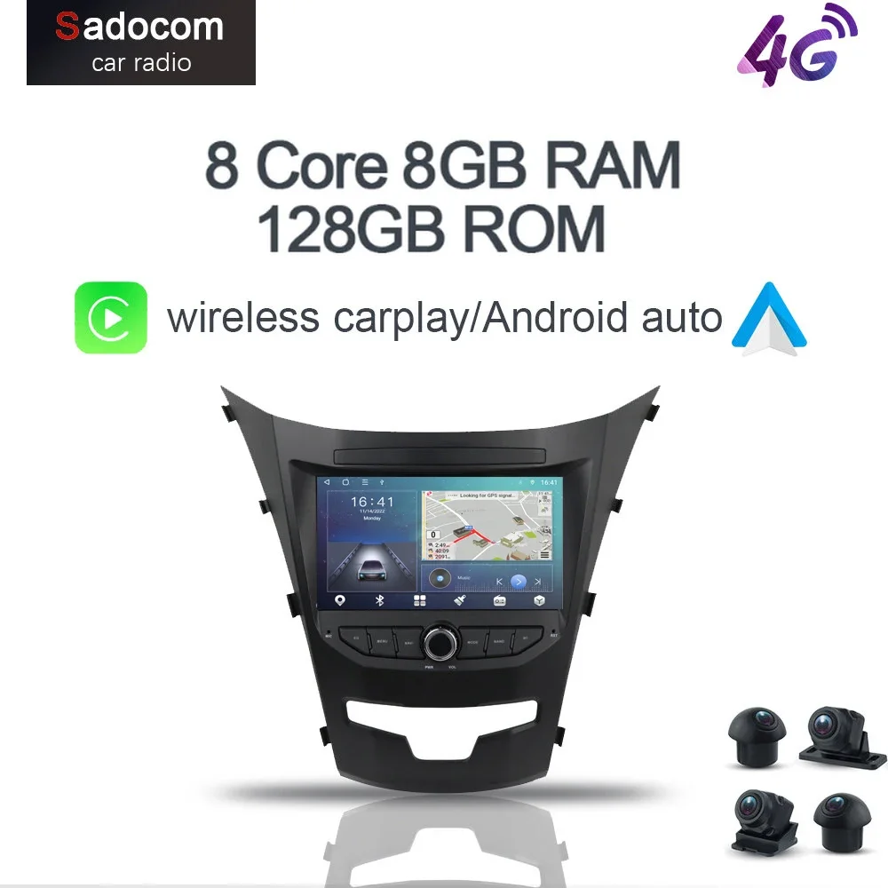 

Carplay4G LTE DSP 2 din Android 12,0 для SsangYong Korando 2014 4 ГБ ОЗУ 64 ГБ Автомобильный DVD-плеер carplay Авторадио тюнер GPS Glonass