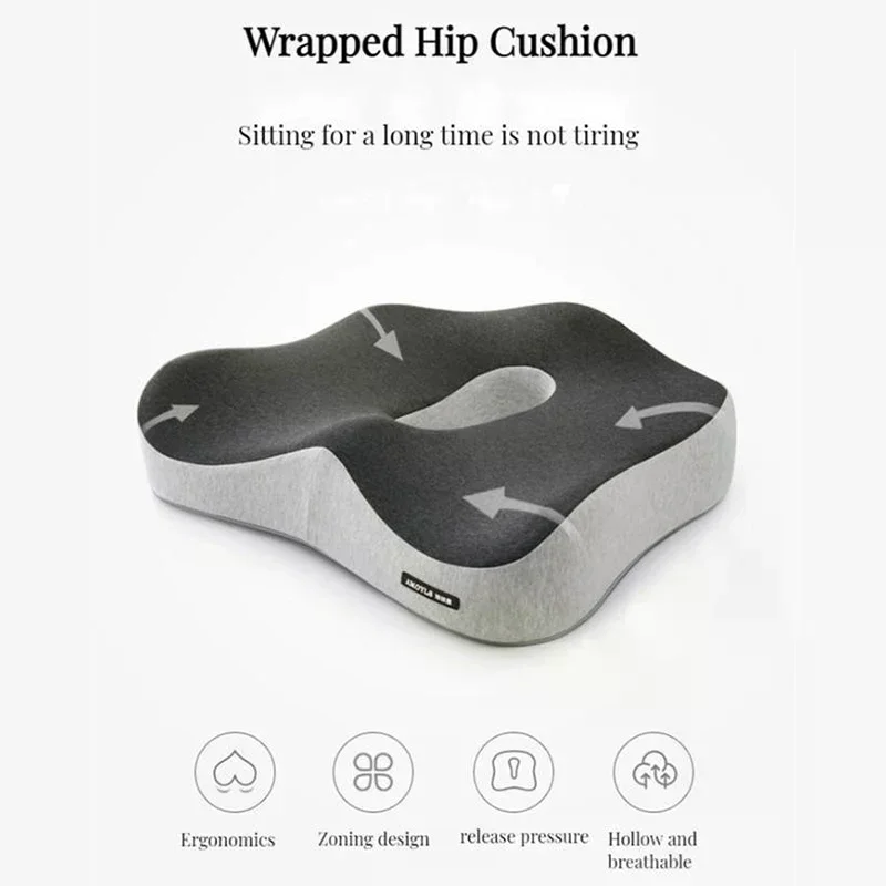 Office Seat Cushion Backrest Integrated Seat Cushion For Lumbar Support Pressure Relief Memory Foam Seat Cushion