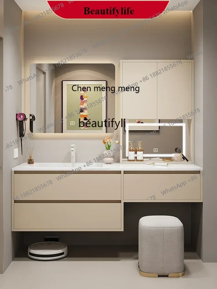 

A185 Seamless Bathroom Cabinet Dresser Integrated Bathroom Table Washbasin Dresser Combination
