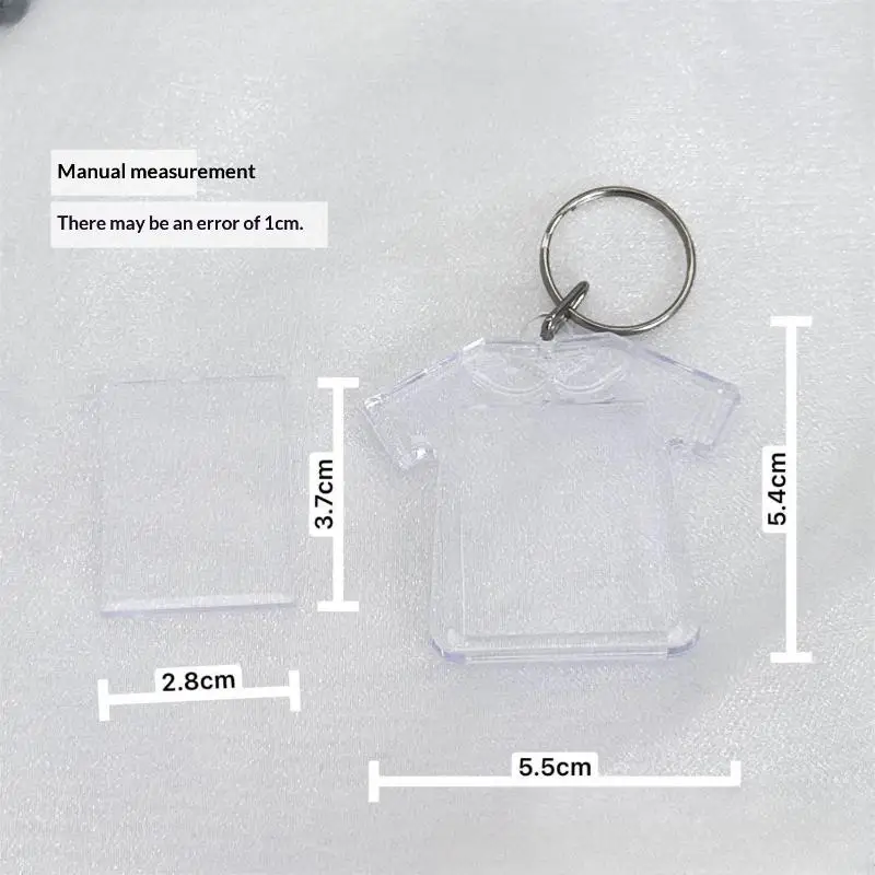 5 Stück transparente Acryl-Schlüsselanhänger mit leeren Bilderrahmen, DIY-Anhänger, modische Schlüsselanhänger, Paar-Jubiläumsgeschenk, Taschen-Ersatzteile – Detail 6