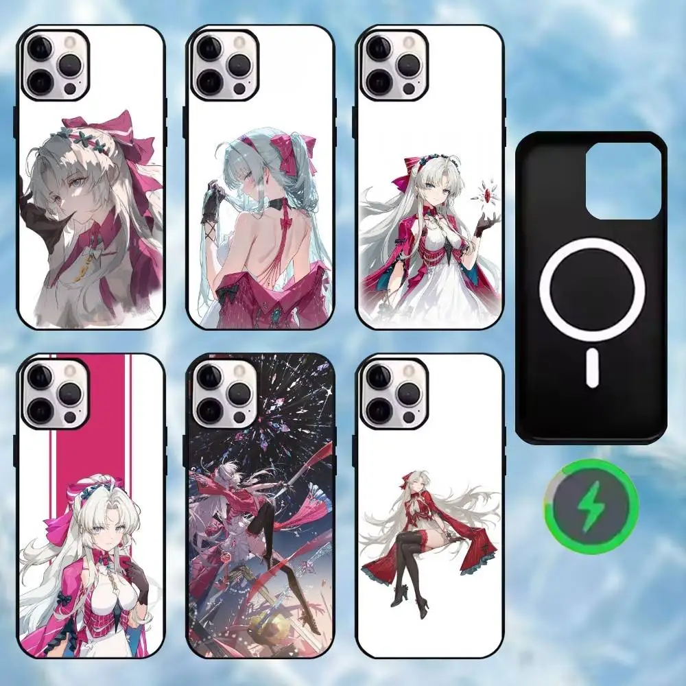 

Wuthering Waves Carlotta Phone Case For iPhone17,16,15,14,13,12,11 Plus,Wireless charging protective case soft cover