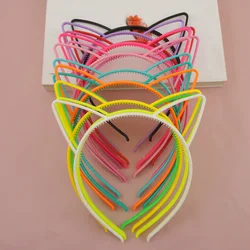 6PCS Kids Cat Ears Hair Headbands Crown Tiara Princess Plastic Hairbands Bow Hair Hoop Accessories Boho Headwear Girls