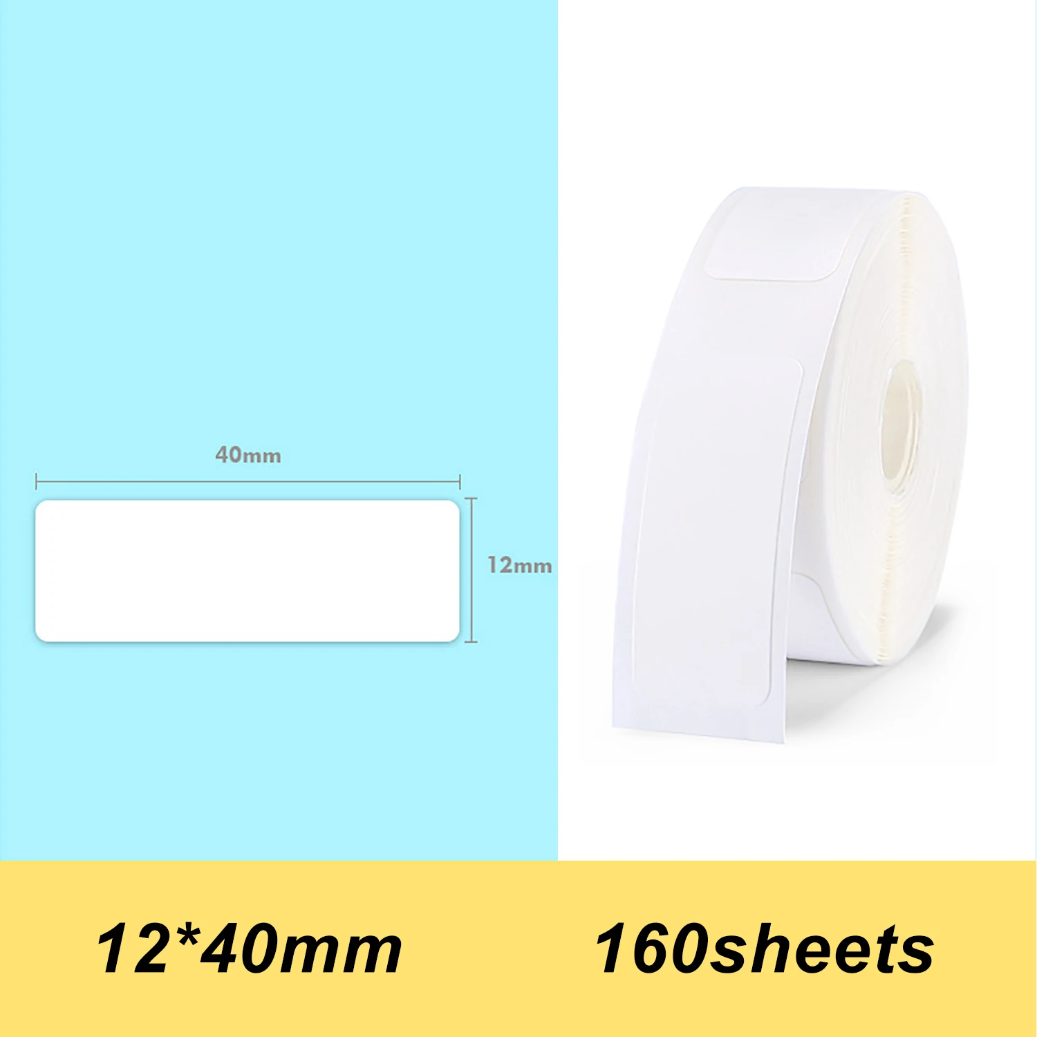 

D11 Бумага для термопечати этикеток со штрих-кодом, размер цены, имя, пустые этикетки, водонепроницаемые, устойчивые к разрыву, 12*40 мм, 160 шт./рулон