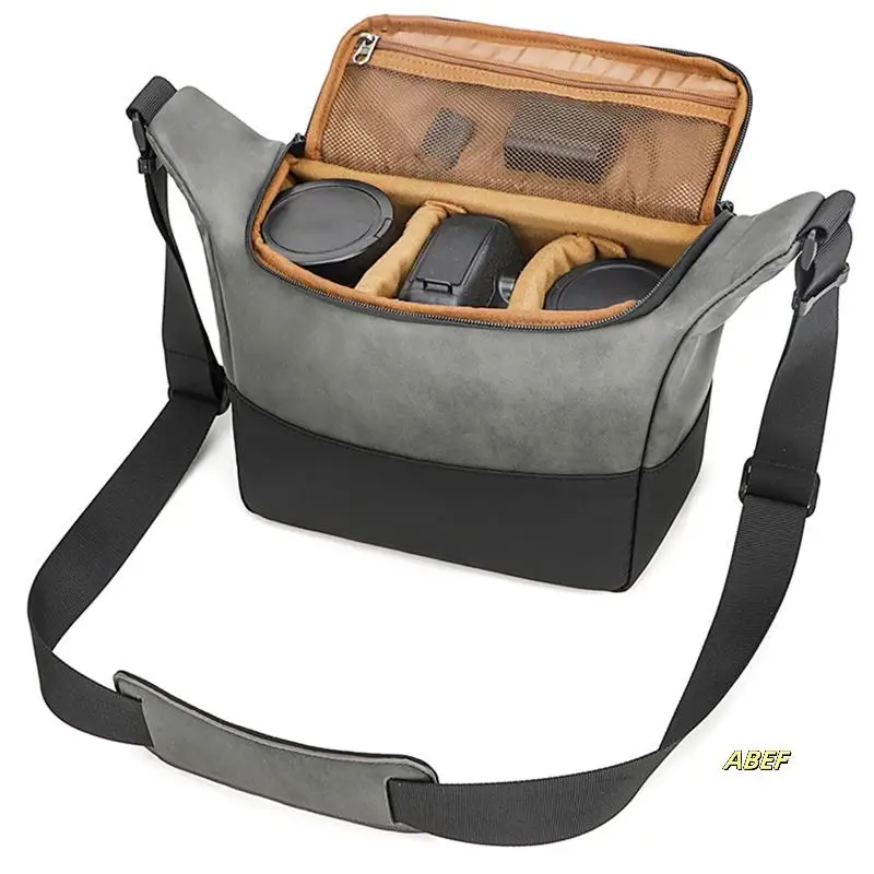 プロフェッショナルデジタル一眼レフカメラバッグレンズ写真撮影バッグ防水レザーショルダーバッグキヤノン/ニコン/ソニーカメラ A