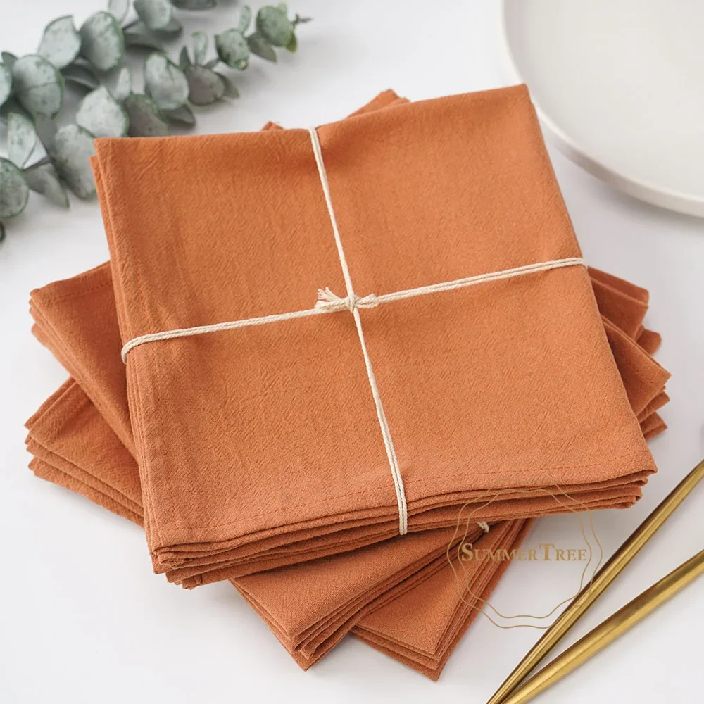 1-24 Pack Cloth Napkins 40cm X 40cm Plain Washed Cotton Reusable Washable Table Napkin for Wedding Christmas Gatherings Party