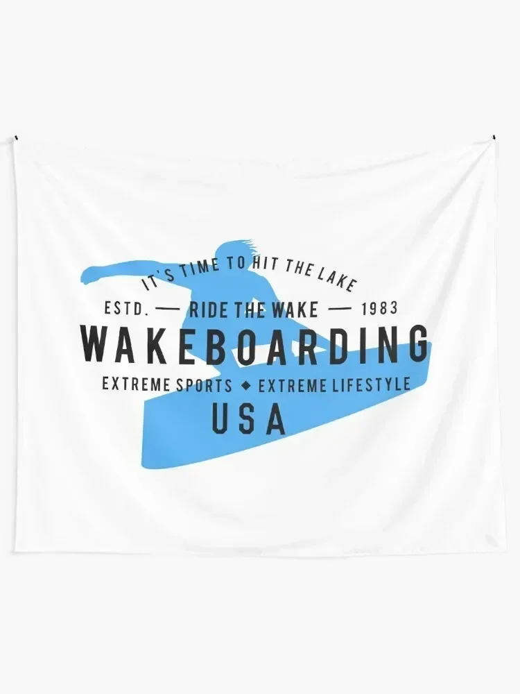 Ride The Wake Wakeboarding Tapestry For Bedroom Bedrooms Decor Tapestry