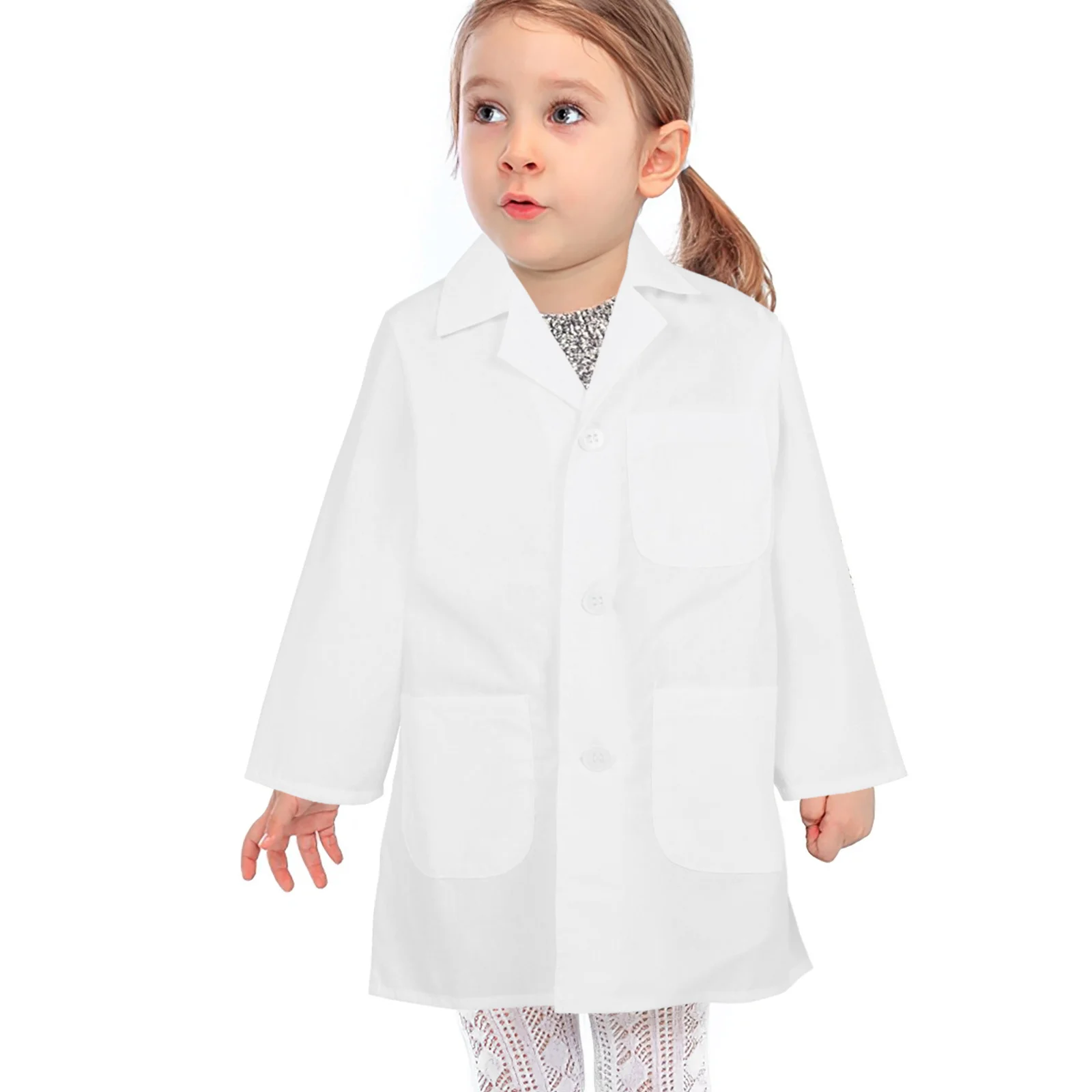 Robe de laboratoire pour enfants, 1 pièce, manteau blanc fin en coton, vêtements de Cosplay confortables pour garçons et filles, pour spectacle, prendre des Photos