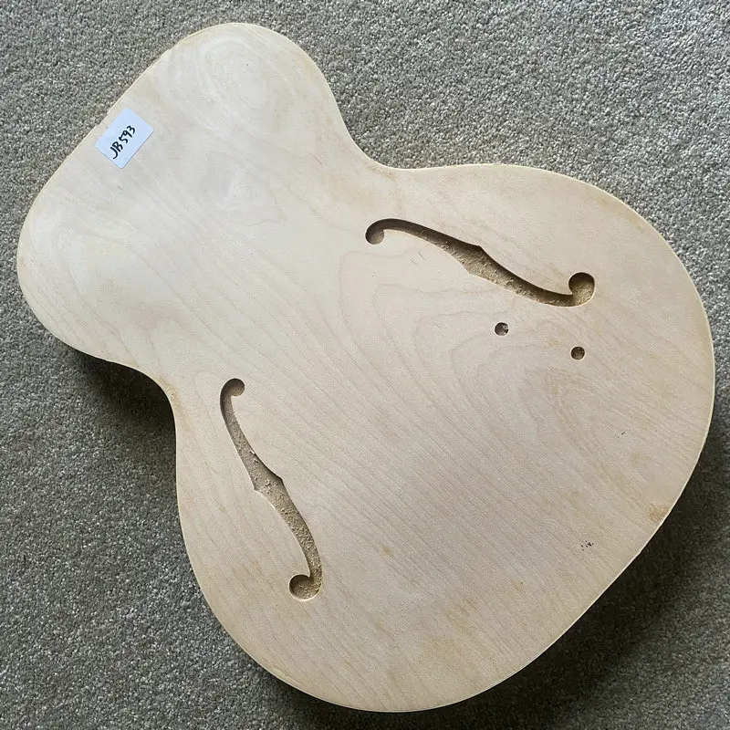 JB593 Unfinished Jazz Guitar Body Semi Hollowbody Natural Maple No Paints Genuine EPI Authorised Produce with Double F Holes