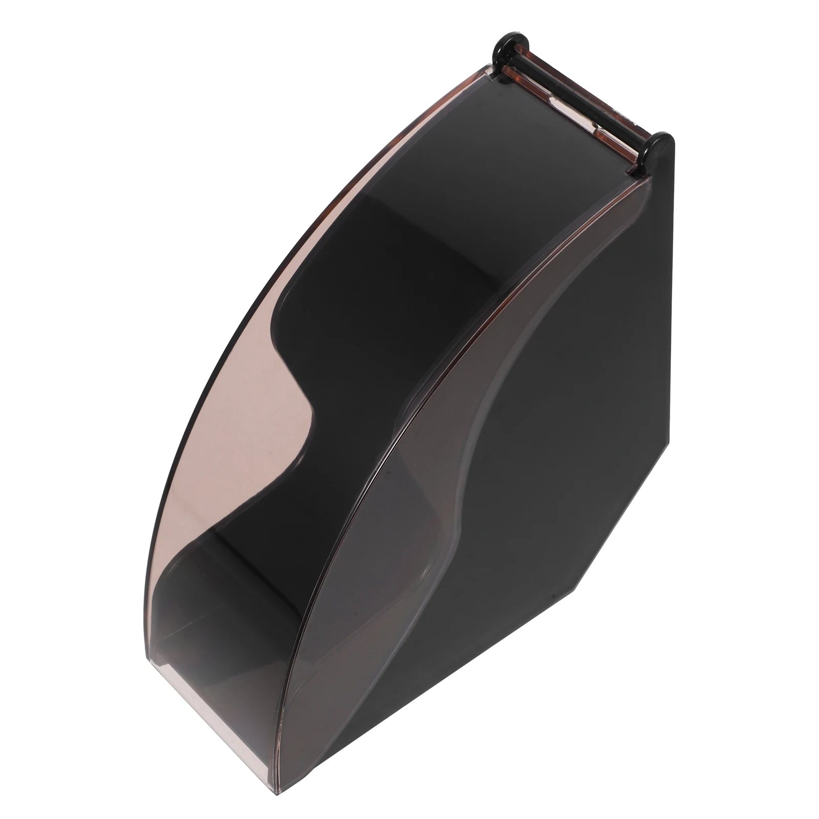 

Plastic Coffee Filter Paper Box Dustproof Storage Containers Countertop Holders Fan Shaped Design Black Elegant Space Saving