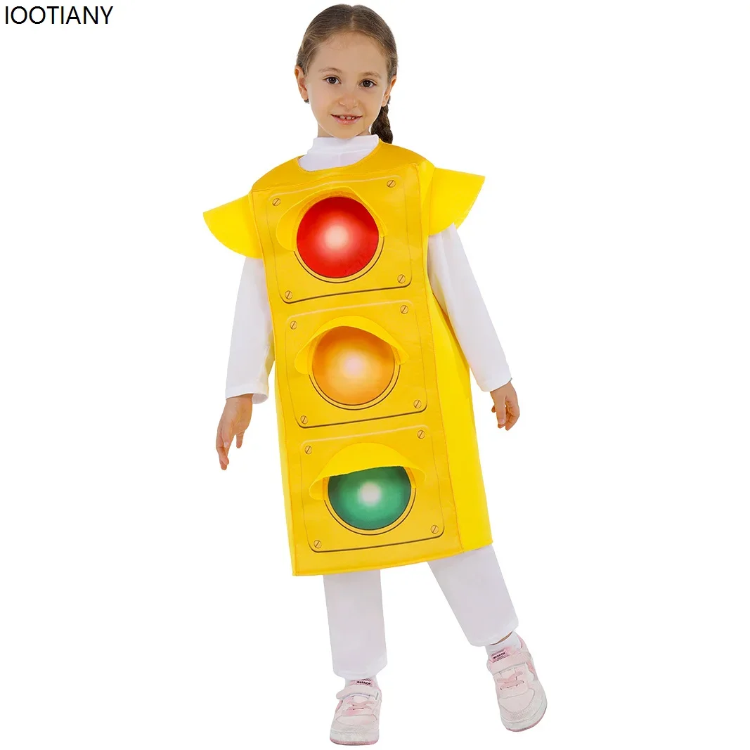 

CosplayHalloween Kids Traffic Light Cosplay Costume Prescool Theme Party Stage Show Outfit Carnival Festival Performance Dress U